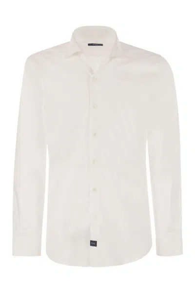Fay Stretch French Collar Shirt In White
