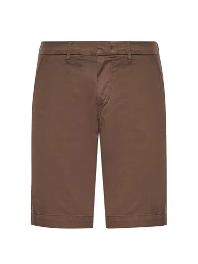 Fay Stretch Gabardine Bermuda Shorts In Brown