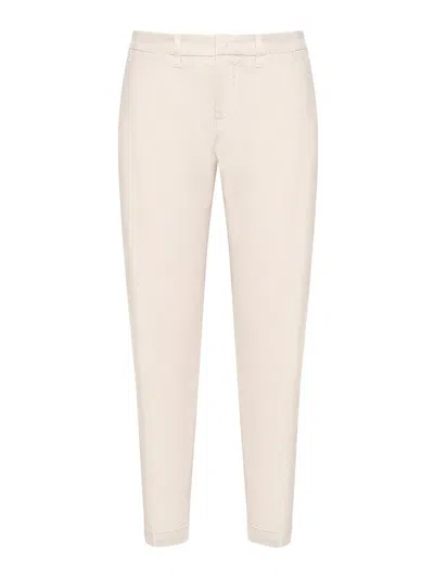 Fay Stretch Gabardine Trousers In White