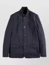 Fay Stretch Nylon Jacket High Collar Buckle In Blue