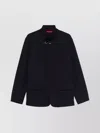 Fay Stretch Nylon Jacket With Metal Clasp Detail In Black