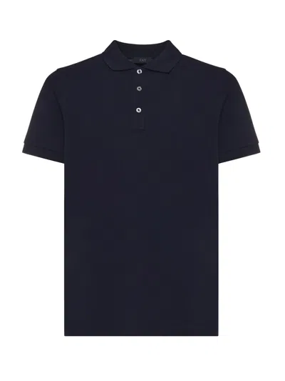 Fay Stretch Pique Polo In Blue