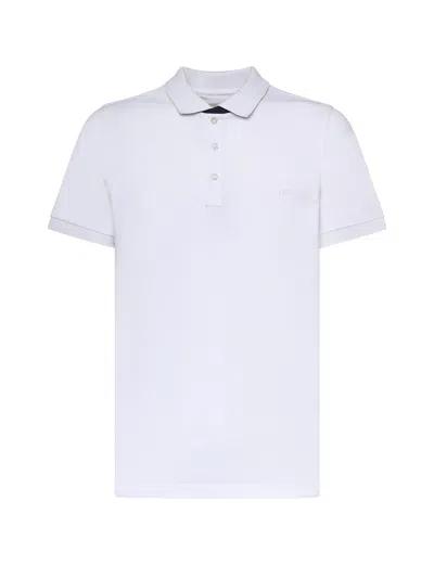 Fay Stretch Pique Polo In White