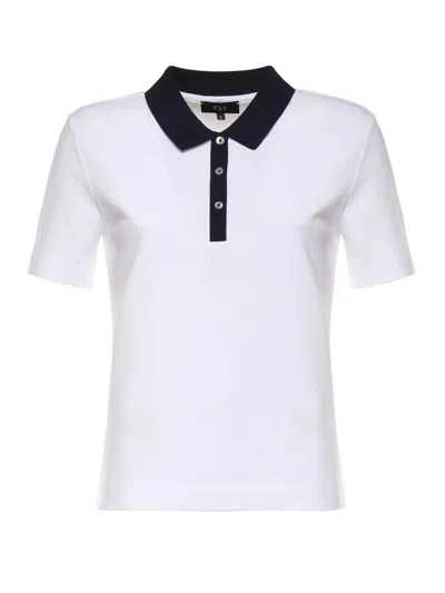 Fay Stretch Pique Polo In White
