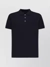 Fay Stretch Piquet Ribbed Polo Shirt In Blue