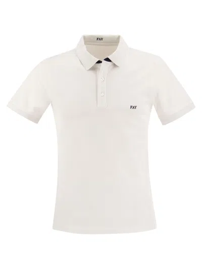 Fay Stretch Polo Shirt In White