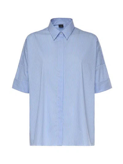 Fay Stretch Poplin Shirt In Blue