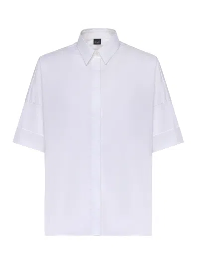 Fay Stretch Poplin Shirt In White