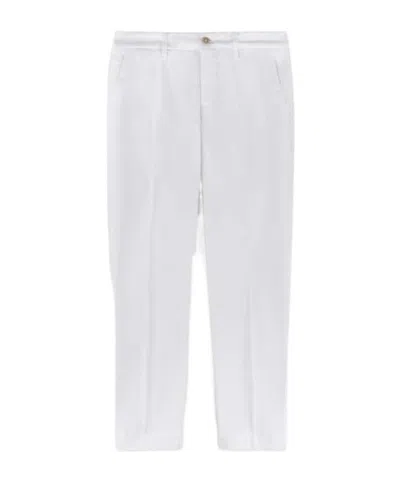 Fay Stretch Satin Trousers In White