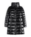 Fay Cropped Black Nylon Down Jacket With Iconic Fastening And Windproof Cuffs In Black