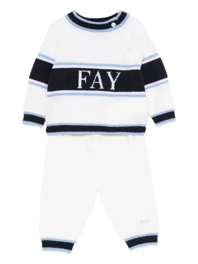 Fay Babies' Striped Logo-detail Tracksuit In Black