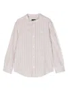 Fay Striped Long-sleeve Shirt In Neutrals