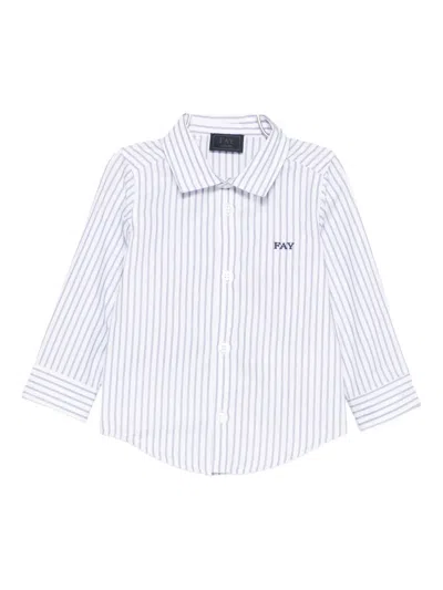 Fay Babies' Striped Long-sleeve Shirt In White