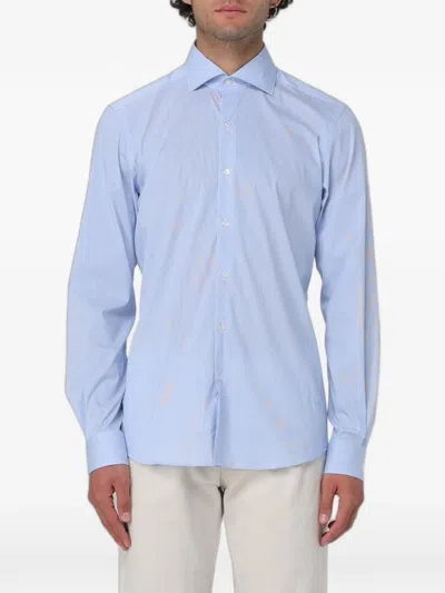 Fay Striped Long-sleeve Shirt In Neutral