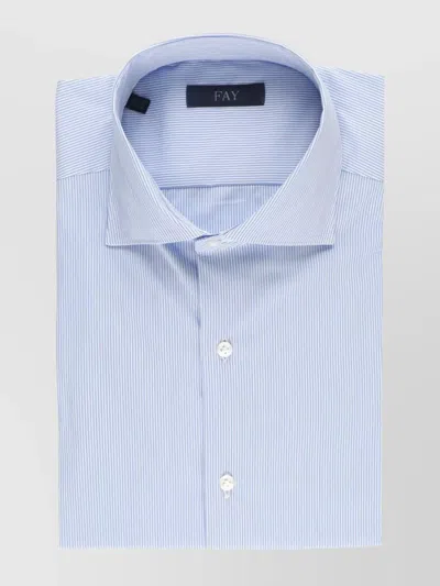 Fay Striped Micro Pattern Long Sleeves Shirt In Black
