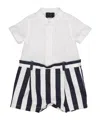 Fay Striped-panel Romper In White