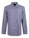 Fay Striped-pattern Long-sleeve Shirt In Blue