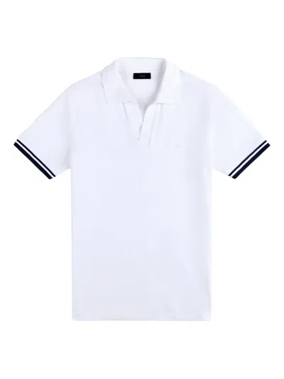 Fay Gestreiftes Piquet-t-shirt In White