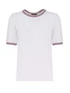 Fay Striped-trim T-shirt In White