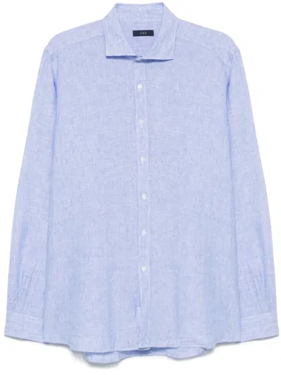 Fay Striped Shirt In Blue