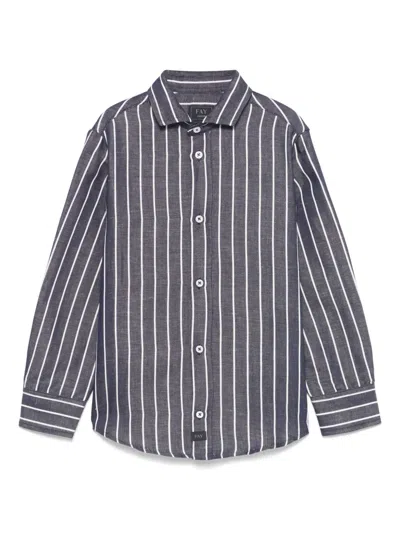 Fay Kids' Striped Shirt In Blue