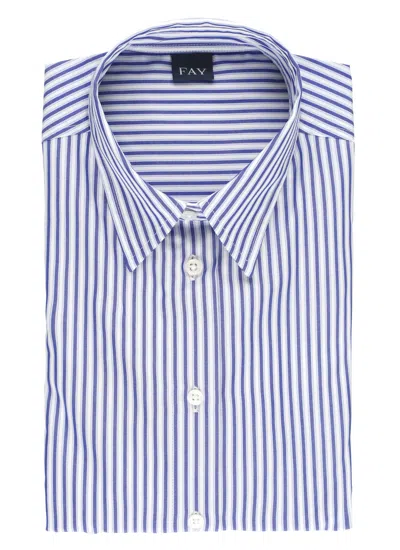 Fay Striped Shirt In Blue
