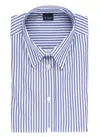 Fay Striped Pattern Cotton Shirt In Blue