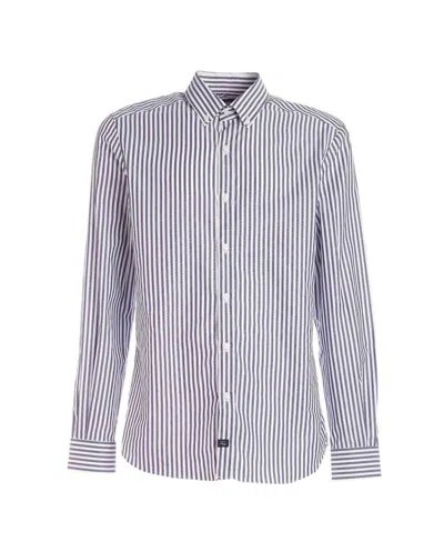 Fay Striped Shirt In Gray