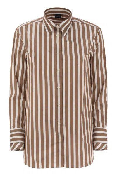 FAY FAY STRIPED SHIRT IN COTTON BLEND