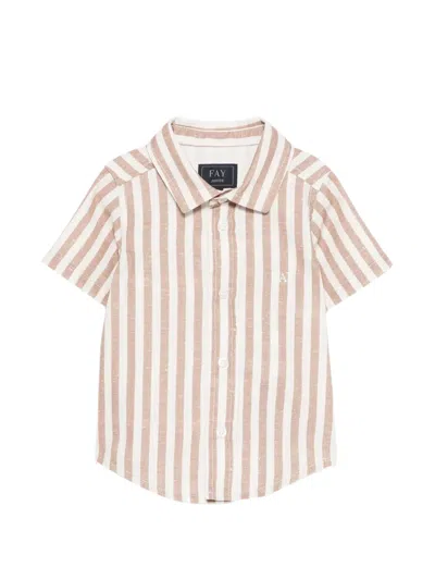 Fay Babies' Striped Shirt In Neutral