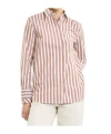 Fay Classic Striped Long-sleeve Shirt With Wing Collar In Brown