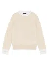 Fay Striped-trim Jumper In Neutral