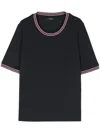 Fay Striped-trim T-shirt In 蓝色