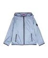 Fay Striped Zip-up Hooded Jacket In Blue