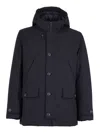 Fay Structured Black Cape With High Collar In Blue