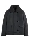 Fay Structured Casual Jacket With Ribbed Knit Collar In Animal Print