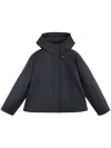 Fay Structured Collar Short Padded Clasp Jacket In Black