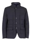 Fay Structured Double-breasted Down Jacket With Smooth Finish In Black