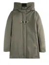 Fay Structured Fit Green Coat With Timeless Elegance In Green