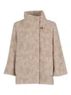 Fay Structured Herringbone Cape In Gold
