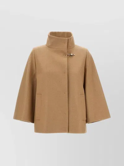 FAY STRUCTURED JACKET WITH POCKETS AND HIGH COLLAR