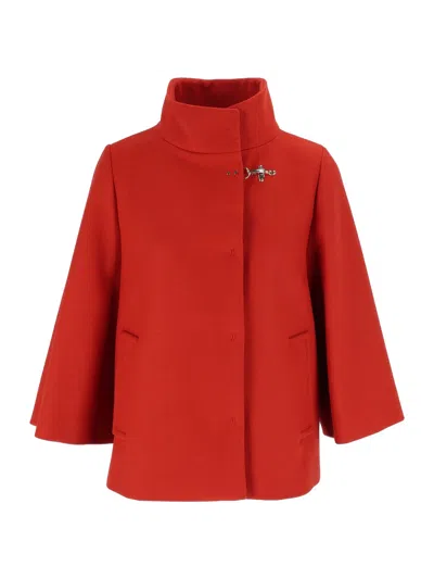 Fay Structured Short Cape In Red