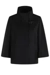Fay Structured Short Coat With High Collar In Black