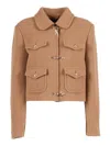 Fay Structured Wool Jacket With Hook Closures In Multi
