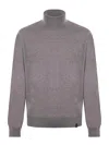 Fay Regular-fit. Fin. 12 Maglia Collo Alto In Lana Rasata. Sweater In Gray