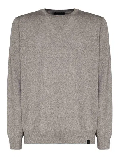 Fay Crew Neck Sweater In Grey