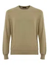 Fay Pullover Sweater In Cotton In Green
