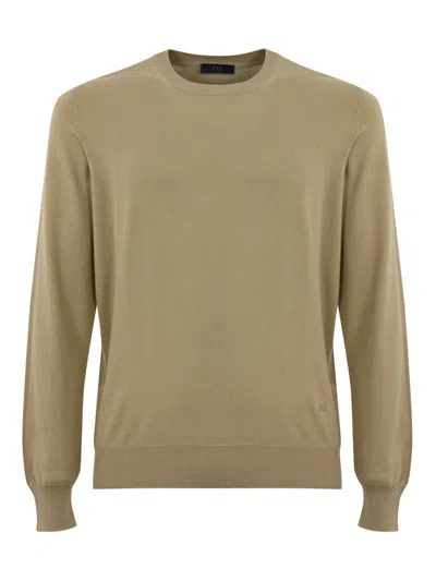 Fay Pullover Sweater In Cotton In Green