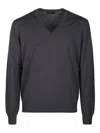 Fay V-neck Wool Sweater In Black