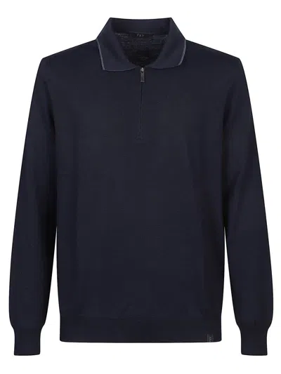 Fay Polo Neck Sweater In Blue